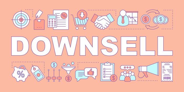 ilustración con símbolos de downselling