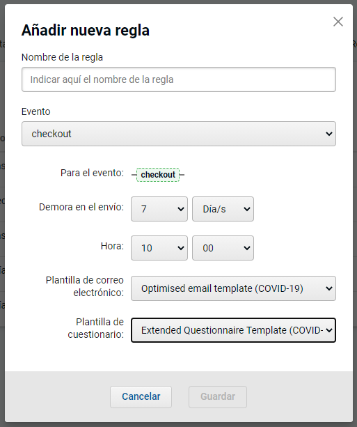 invite rules covid message ES