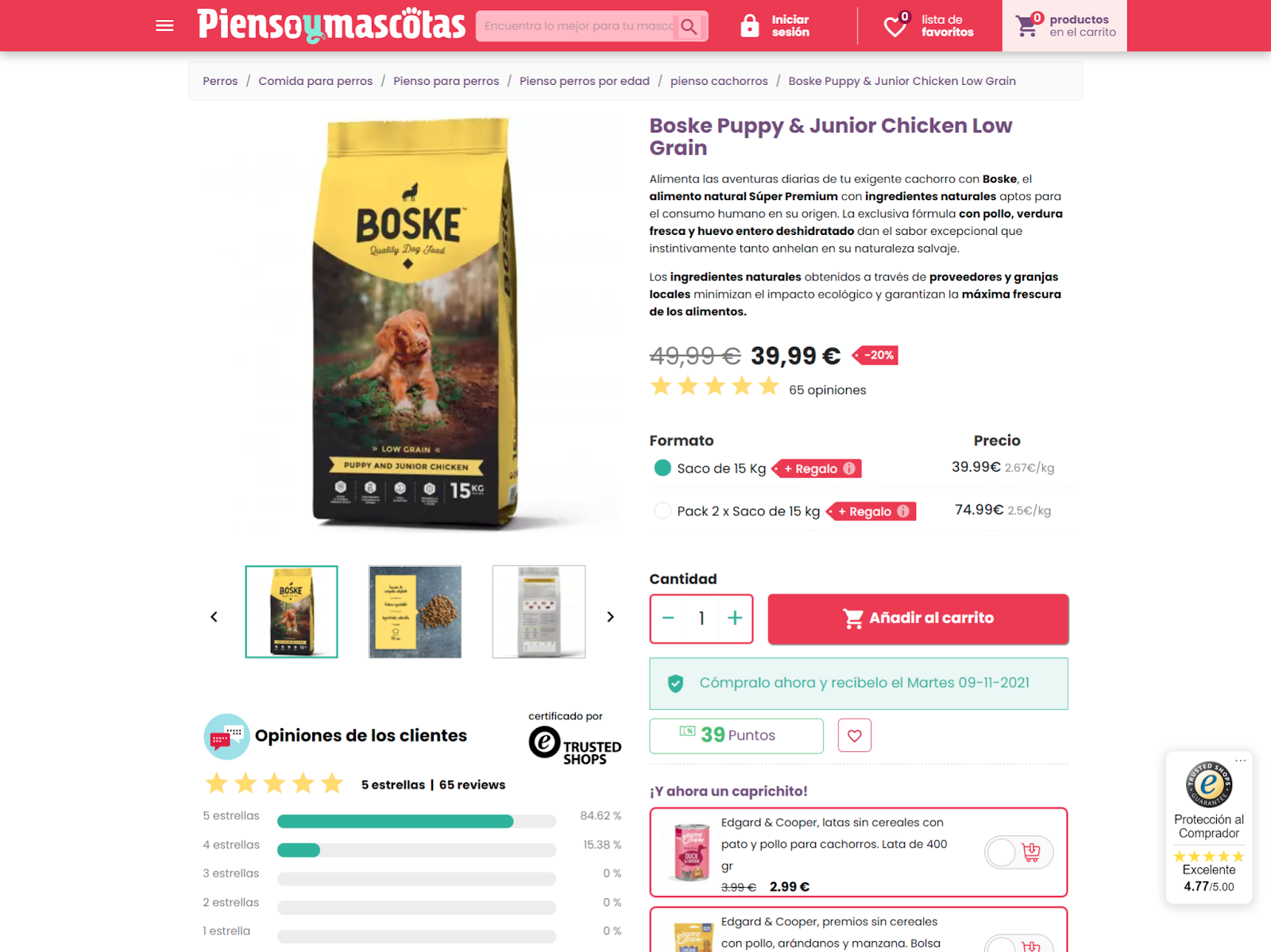 pienso y mascotas ficha de producto