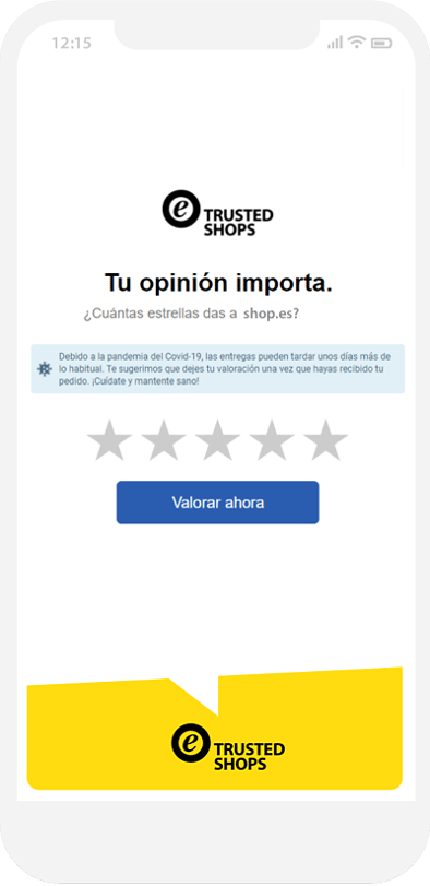 review invite covid message es